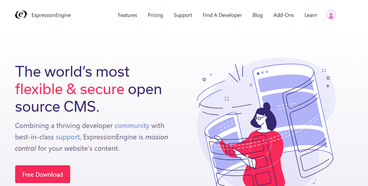 image of expressionengine homepage