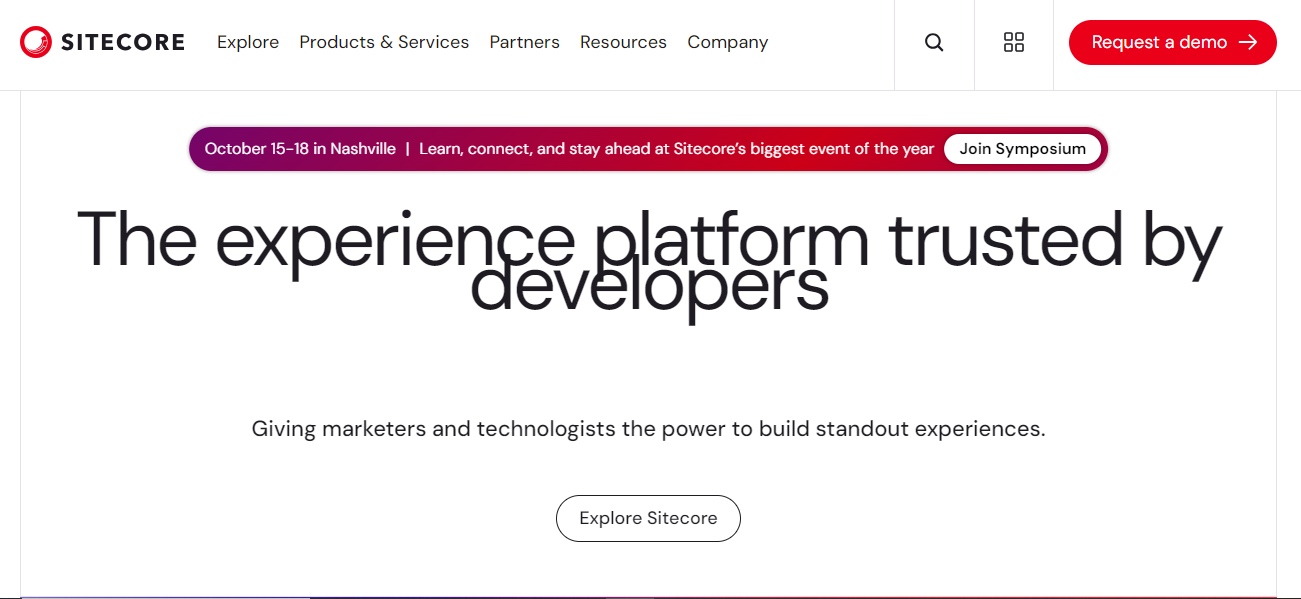 image of sitecore homepage